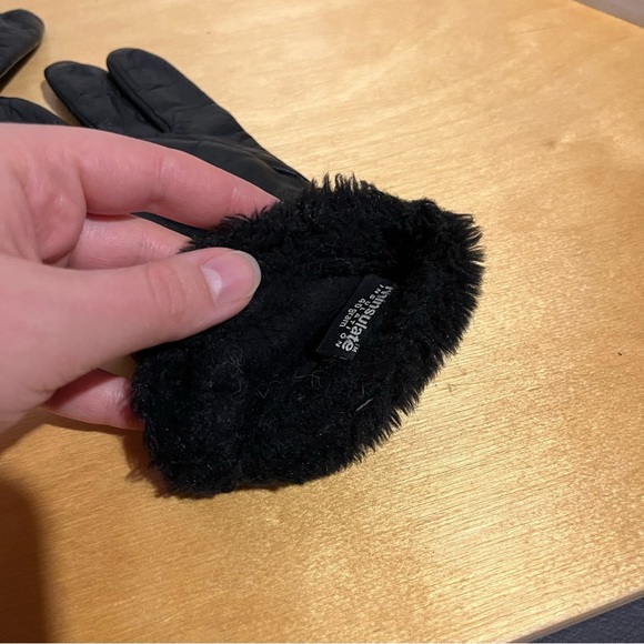 Black Leather Thinsulate Gloves Women’s Size XL Winter Fashion - Picture 4 of 7